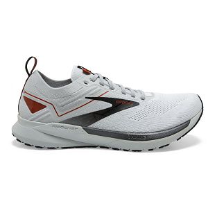 Brooks Ricochet 3 Mens Road Running Shoes White/Grey/Orange | USA-EPN410328